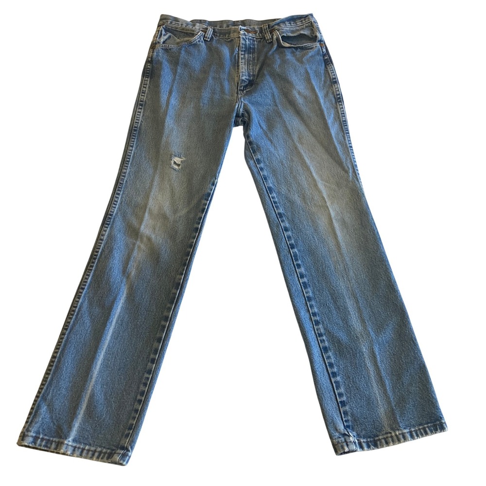 Wrangler‎ Cowboy Cut Slim Fit Jeans Mens 33x32 (Fits 32x28.5) Blue Denim Western